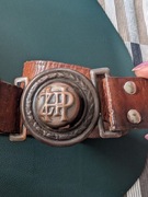 Pasek harcerski z okresu PRL skóra naturalna 