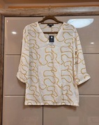 kremowa bluzka esmara w złoty wzór, rękaw 3/4 – L 40/12, nowa z metką