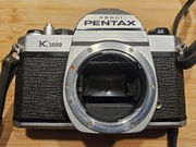 Aparat Asahi Pentax K1000 + dwa obiektywy i etui