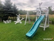 huśtawka, zjeżdżalnia, plac zabaw
