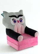 Fotelik pluszowy leżanka Sowa krzesełko pluszowe materac prezent święta