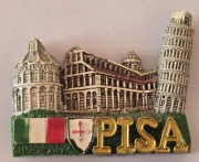 Magnes na lodówkę ceramiczny PISA Krzywa Wieża Włochy Italy Roma Rzym (4K)