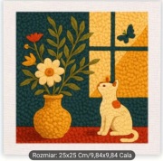 Punch needle haft supełkowy rękodzieło 