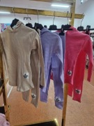 Nowy beżowy komplet prążek zestaw bluzka + leginsy r. 116