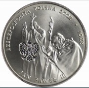 Moneta srebro Ag 925 10 zł Jan Paweł II 2002 Pontifex Maximus