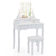 Biała Toaletka 80 x 40 x 136 cm Costway 