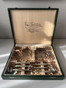 Sztućce z litego srebra, Hefra PRL, zestaw obiadowy, 32 sztuki, próba 800