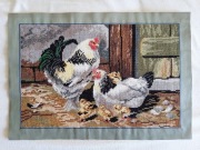Obraz haftowany haft krzyżykowy kury
