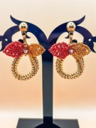 KOLCZYKI JESIEŃ LIŚCIE SWAROVSKI STAL SZLACHETNA