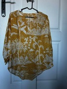 Koszula bluzka musztardowa oversize żółta zwiewna lekka 38 M