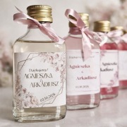 Upominki Podziękowania dla gości, Personalizowane butelki szklane 100-50ml 