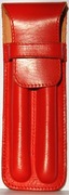 Etui na 2 długopisy ze skóry naturalnej. kolory : czrwony lub czarny.
