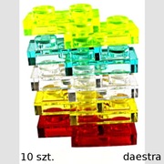 LEGO 3023 PŁYTKA 1x2 Trans -Neon Green -White -Red -L Blue -Yellow - 10 szt