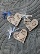 Magnes na komunię podziękowanie dla gości serduszko