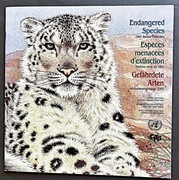 ONZ 1993 - zagrożone gatunki, folder z kompletem znaczków czystych 