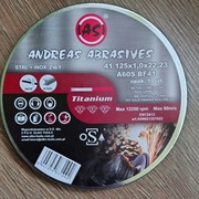 Zestaw 10 szt. Tarcz do cięcia 125x1,0 mm Andreas Abrasives INOX (Puszka)