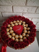 Tort Merci Zestaw słodyczy urodziny 18 30 40 Słodki box dla niej bukiet