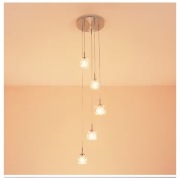 Lampa sufitowa szklane grube klosze regulowana wysokość pokojowa
