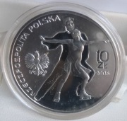 10 zł 2006 TURYN  ŁYŻWIARSTWO FIGUROWE  ZIMOWE IGRZYSKA OLIMPI  Ag 925  UNC