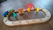 Kolejka drewniana + szyny+ akcesoria