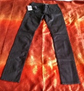 Teddy Smith skinny fit pycker sl nappa size 25 vintage połyskujące czarne 