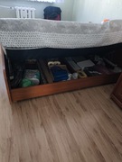 Łóżko małżeńskie z materacami i schowekiem