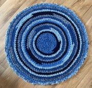Dywanik okrągły nieb-granat śr.100 cm handmade 55 zł