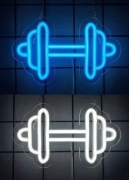 NEON  SIŁOWNIA SZTANGA SZYLD FITNESS GYM LAMPKA NOENOWA LED USB BICEPS 