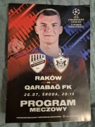 Program meczowy Raków Częstochowa - Qarabag
