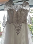 Suknia ślubna kryształowa z rękawkami 