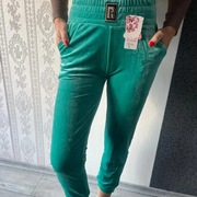 Spodnie welur wysoki stan