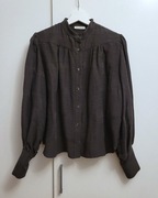 The Odder Side koszula Leon S M grafitowa szara bufiaste rękawy piękna nowa