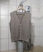 Sweter sweterek M Fynch-Hatton bezrękawnik zapinany na guziki kremowy szar