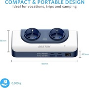 BESTEK 200 W, przetwornica samochodowa 12 V - 230 V