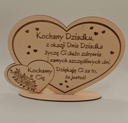 Serce, dzień dziadka, 14cmx19cm, sklejka 