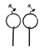 SREBRO 925 W.Kruk kolczyki geometryczne koła rurki wiszące duże