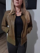 Skórzana kurtka oliwkowa marki ONLY roz M/S