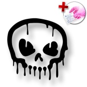 Naklejka CZASZKA SKULL BLOOD na samochód, lusterko, kask, szybę