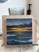 Obraz olejny - zachód słońca nad morzem