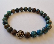 Bransoletka chryzokole kompas & kotwica kulka 8mm !