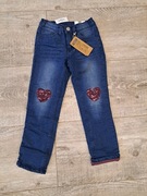 Spodnie jeansowe dziewczęce z bawełnianą podszewką - rozm 122