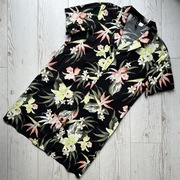 Krótka bawełniana szmizjerka damska sukienka koszulowa w kwiaty h&m XS