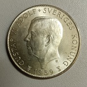 Szwecja 5 koron 1959 r. - srebro