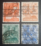 Amer.-Bryt.ZONE:1948r.Mi 38 I;44 I;42 II;48 II.kas