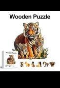 Puzzle Drewniane XXL Wooden Montessori układanka Dzień Dziecka Tygrys