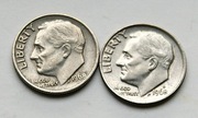 10 cent 1968 bzm i D one dime zestaw 2 sztuki 
