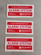 naklejka naklejki alarm system czerwone 10x5cm nowe 3 szt., komplet