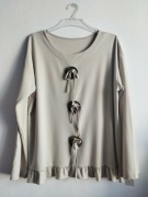 Nowa bluzka damska beż z długim rękawem R - XL Made in Italy