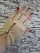 Rękawiczki mitenki beżowe 