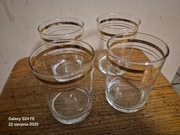Szklanki z PRL ze złotą obwódką komplet 4 szt